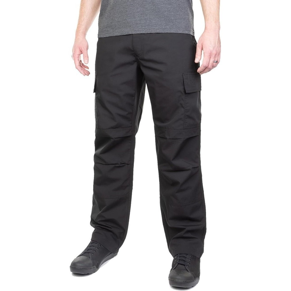 LAPG Men's Core Cargo Tactical Pants Stretch Waistband Ripstop - Black - 36x32